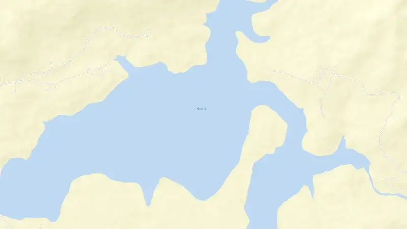Road map of Ncora Dam reservoir, Eastern Cape, South Africa