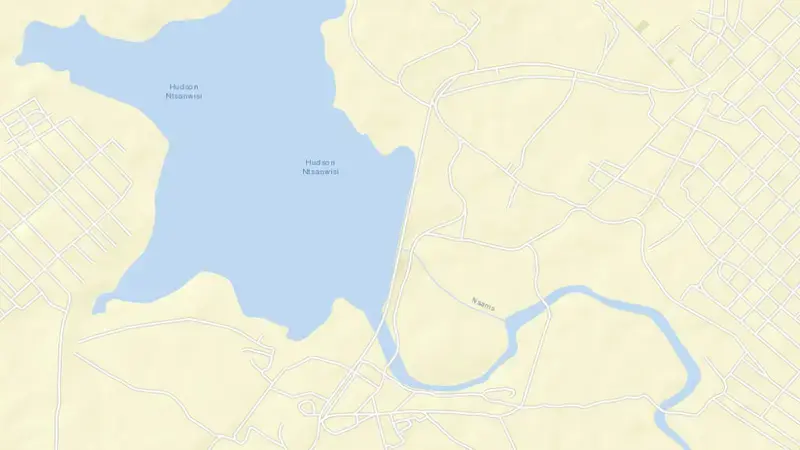 Road map of Nsami Dam reservoir, Limpopo, South Africa