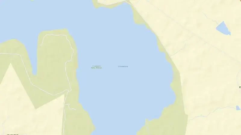 Road map of Ntshingwayo Dam reservoir, KwaZulu-Natal, South Africa