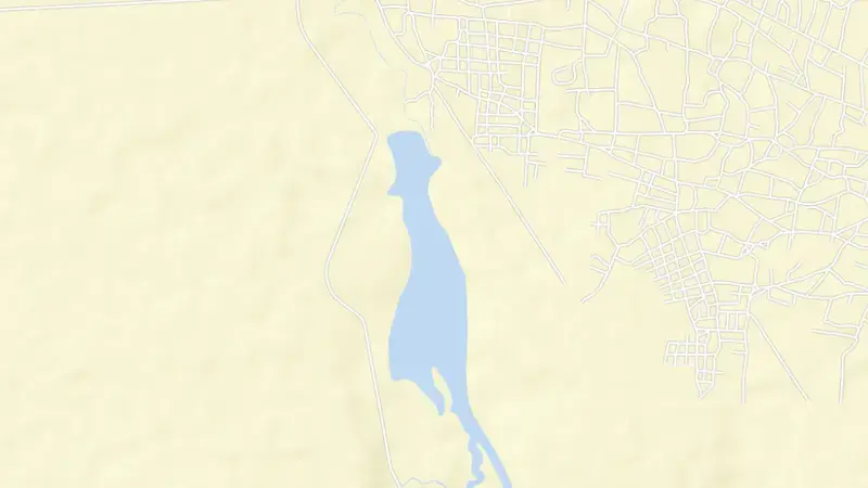 Road map of Pella Dam reservoir, North West, South Africa