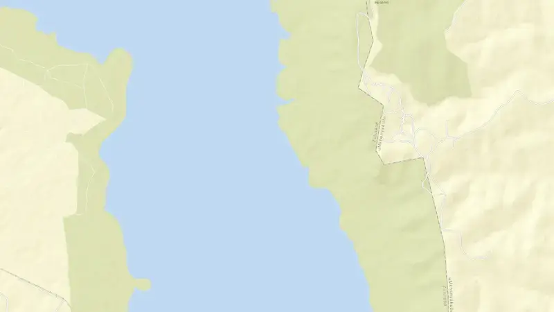 Road map of Pongolapoort Dam reservoir, KwaZulu-Natal, South Africa