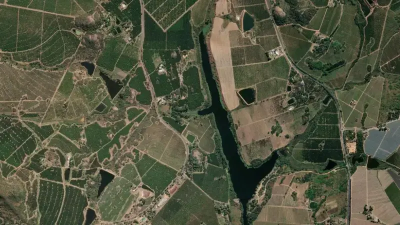 Satellite view of Primkop Dam reservoir, Mpumalanga, South Africa