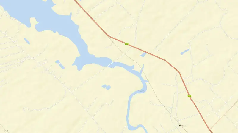 Road map of Roodekopjes Dam reservoir, North West, South Africa