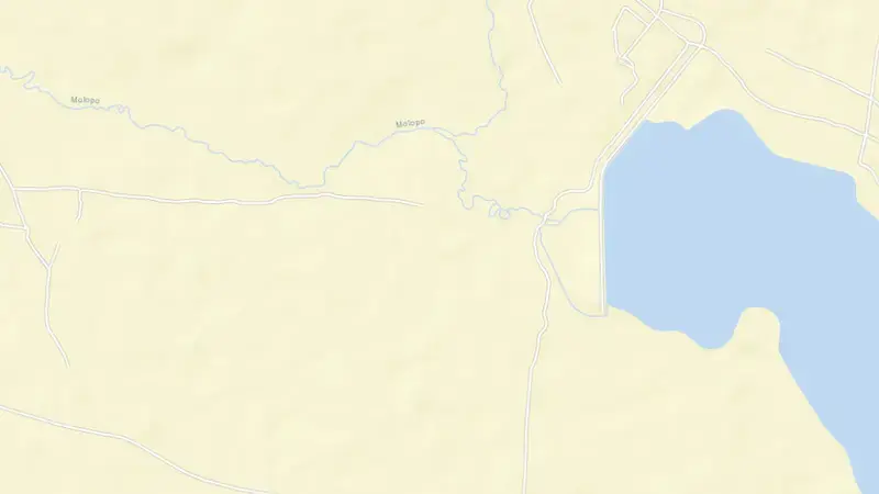Road map of Setumo Dam reservoir, North West, South Africa