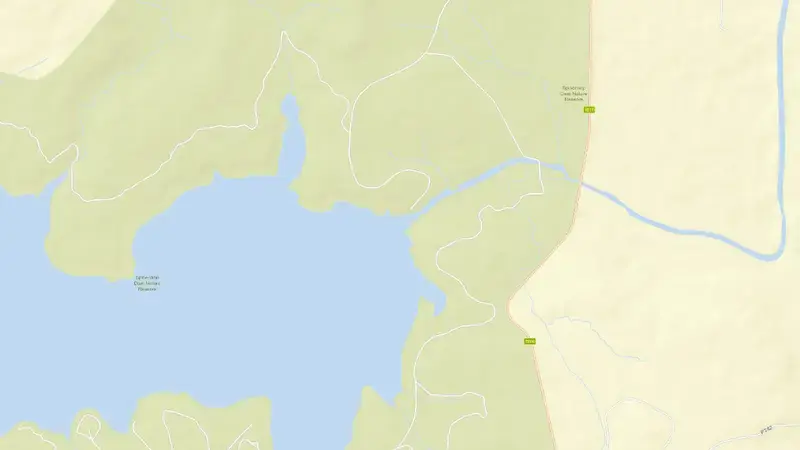 Road map of Spioenkop Dam reservoir, KwaZulu-Natal, South Africa