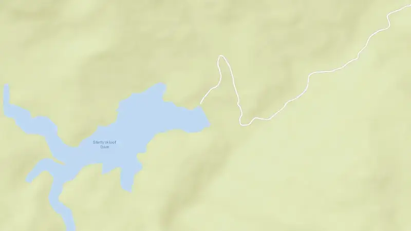 Road map of Stettynskloof Dam reservoir, Western Cape, South Africa