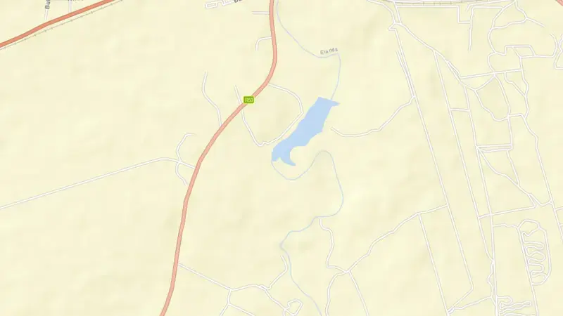 Road map of Swartruggens Dam reservoir, North West, South Africa
