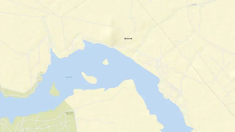 Road map of Vaalkop Dam reservoir, North West, South Africa