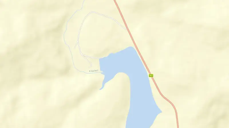 Road map of Waterdown Dam reservoir, Eastern Cape, South Africa