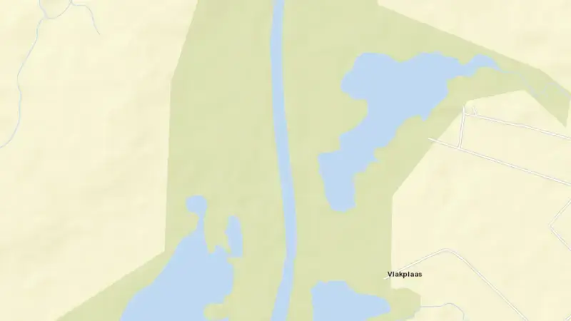 Road map of Welbedacht Dam reservoir, Free State, South Africa