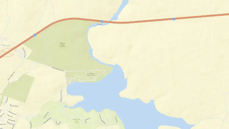 Road map of Witbank Dam reservoir, Mpumalanga, South Africa