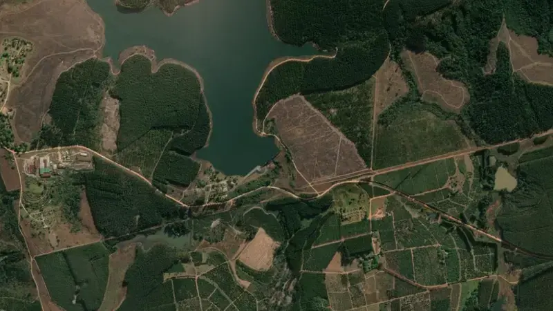 Satellite view of Witklip Dam reservoir, Mpumalanga, South Africa