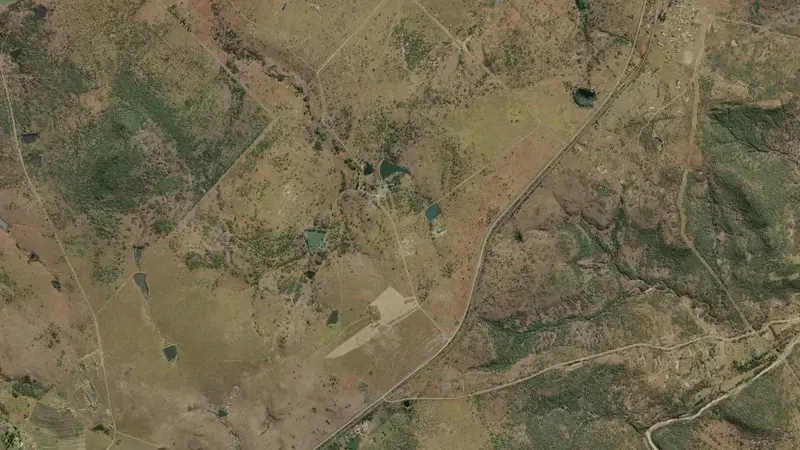 Satellite view of Woodstock Dam reservoir, KwaZulu-Natal, South Africa
