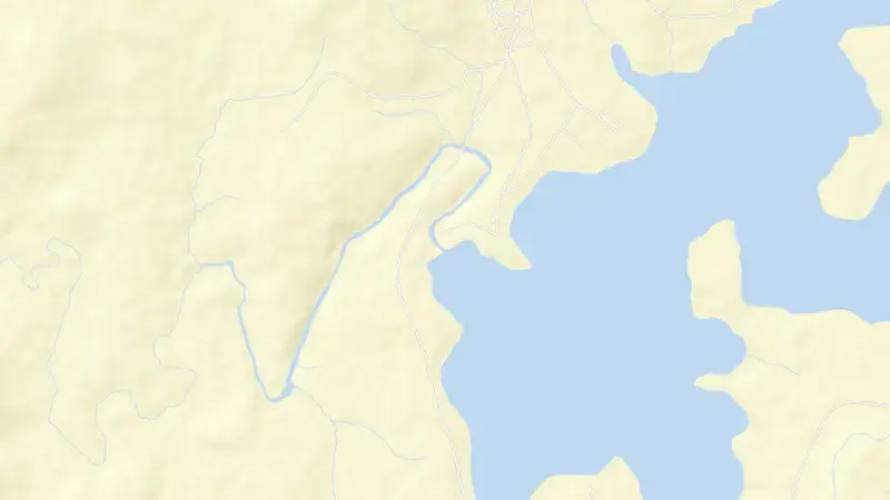 Road map of Zaaihoek Dam reservoir, KwaZulu-Natal, South Africa