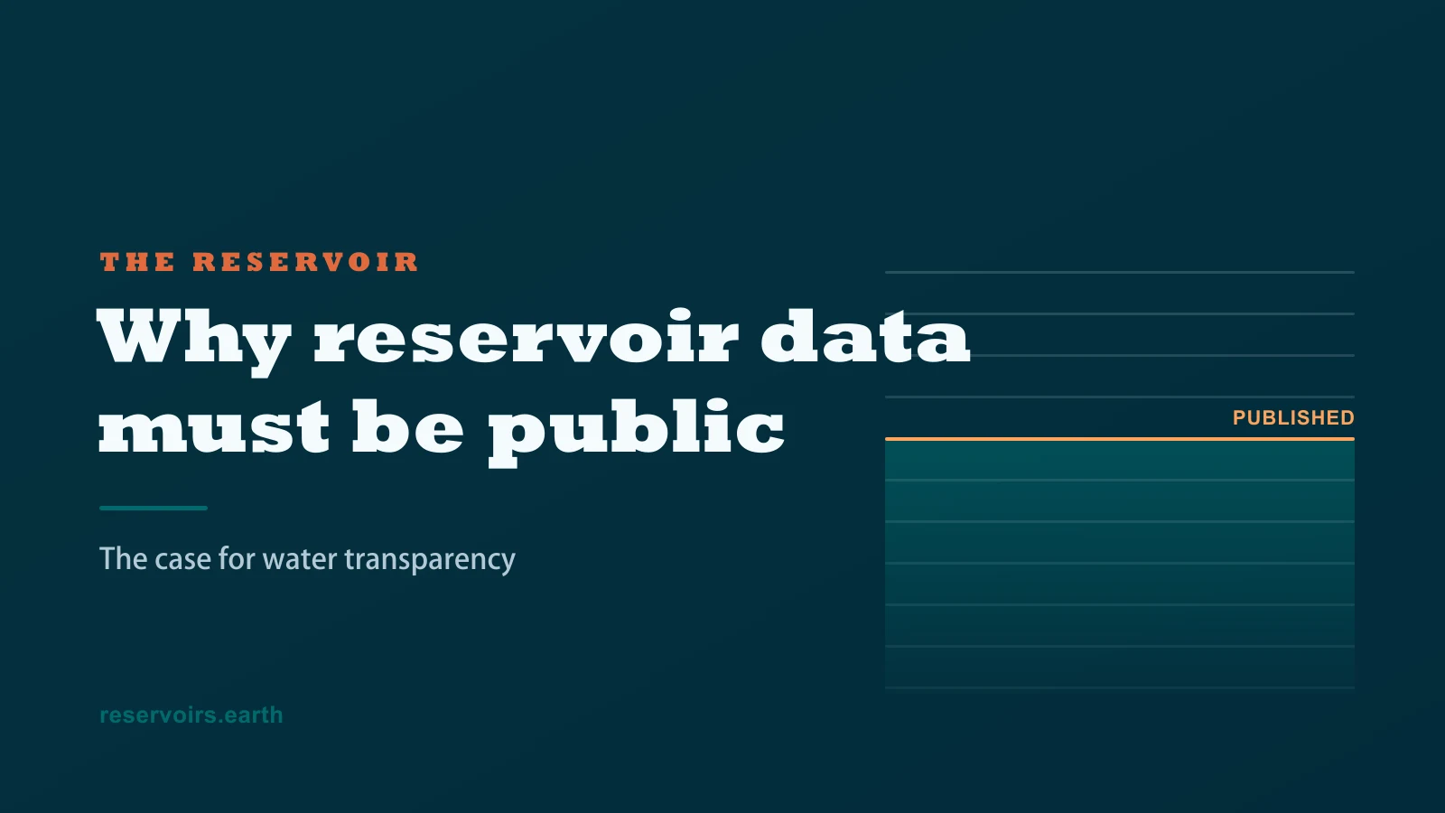 Why reservoir data must be public: the case for water transparency